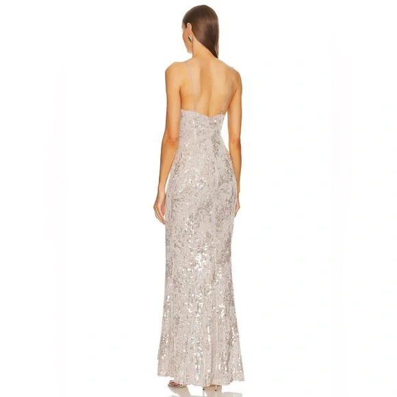 Michael Costello‎ x REVOLVE Marlene Gown in Frost size medium NWT - Picture 2 of 7